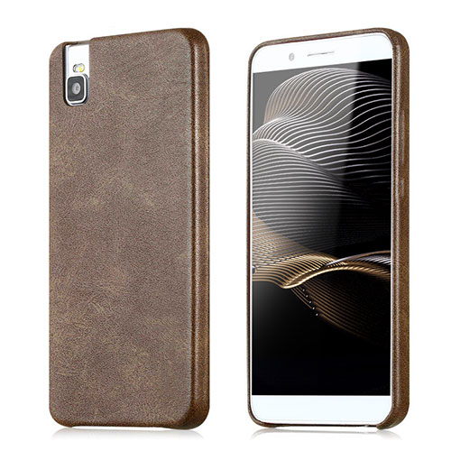 Soft Luxury Leather Snap On Case for Huawei Honor 7i shot X Brown