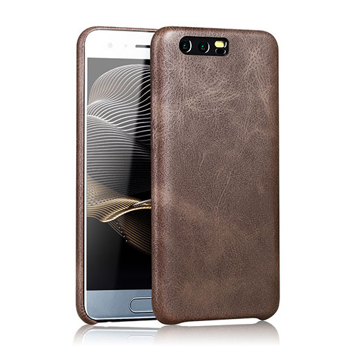 Soft Luxury Leather Snap On Case for Huawei Honor 9 Brown