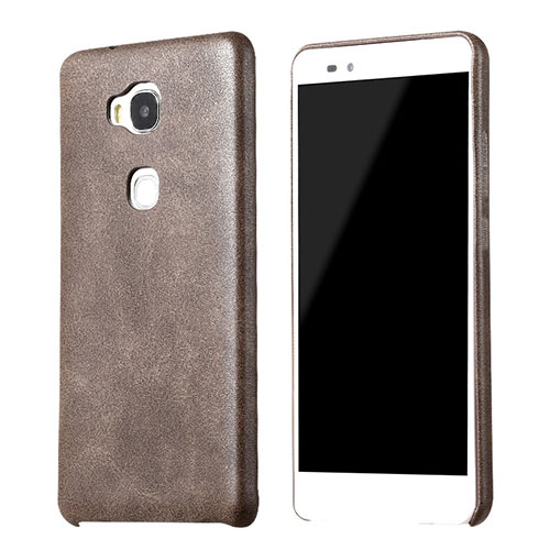 Soft Luxury Leather Snap On Case for Huawei Honor Play 5X Brown