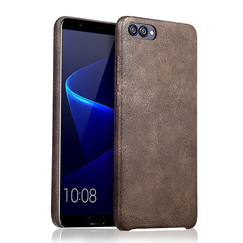 Soft Luxury Leather Snap On Case for Huawei Honor V10 Brown