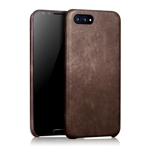 Soft Luxury Leather Snap On Case for Huawei Nova 2S Brown