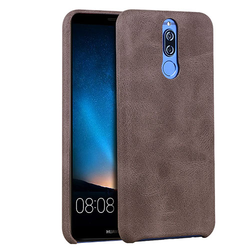 Soft Luxury Leather Snap On Case for Huawei Rhone Brown