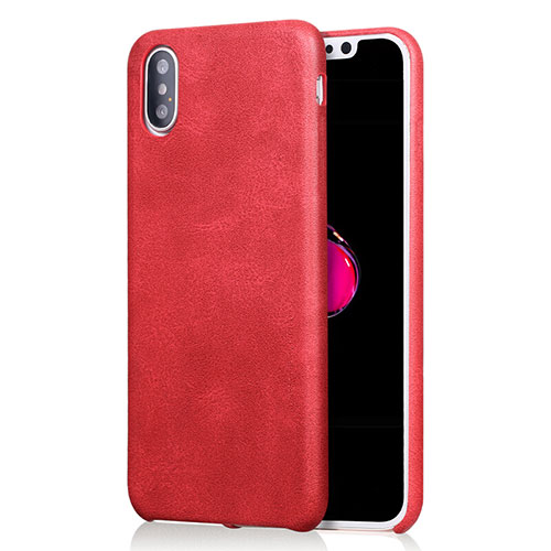 Soft Luxury Leather Snap On Case L01 for Apple iPhone Xs Max Red
