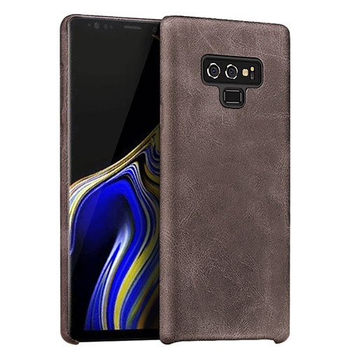 Soft Luxury Leather Snap On Case L01 for Samsung Galaxy Note 9 Brown