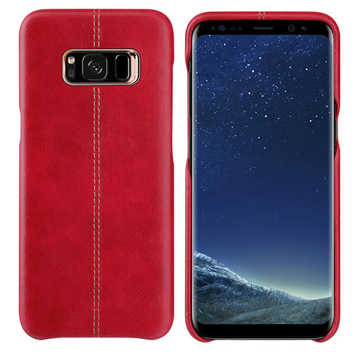 Soft Luxury Leather Snap On Case L01 for Samsung Galaxy S8 Plus Red