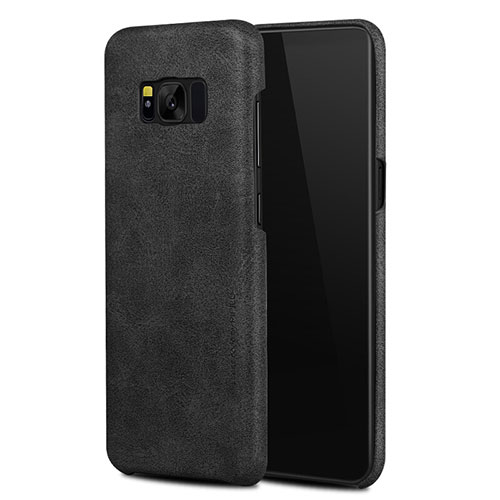 Soft Luxury Leather Snap On Case L02 for Samsung Galaxy S8 Black