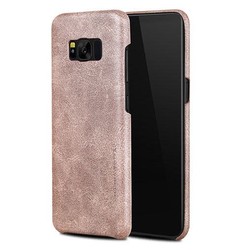 Soft Luxury Leather Snap On Case L02 for Samsung Galaxy S8 Plus Rose Gold
