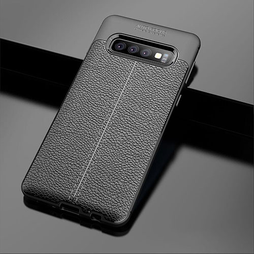 Soft Silicone Gel Leather Snap On Case Cover A02 for Samsung Galaxy S10 5G Black