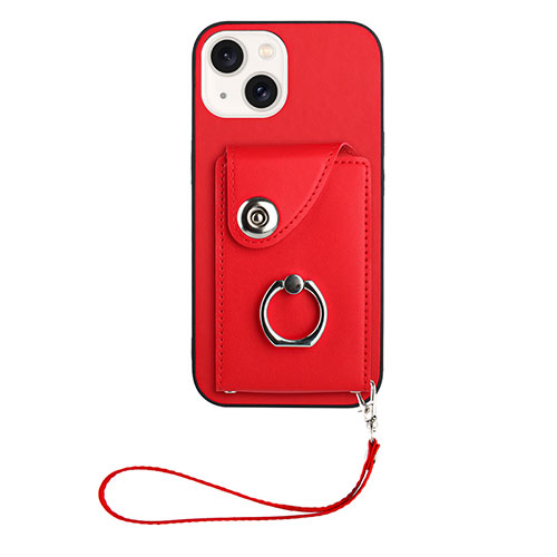 Soft Silicone Gel Leather Snap On Case Cover BF1 for Apple iPhone 14 Plus Red