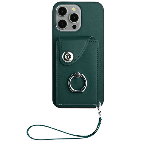 Soft Silicone Gel Leather Snap On Case Cover BF1 for Apple iPhone 14 Pro Max Midnight Green