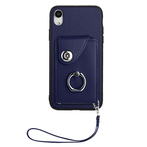 Soft Silicone Gel Leather Snap On Case Cover BF1 for Apple iPhone XR Blue