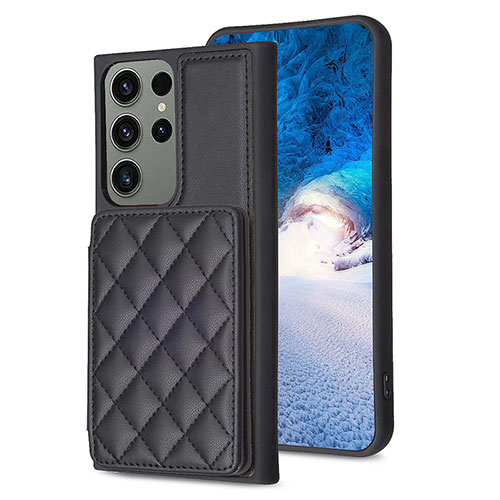 Soft Silicone Gel Leather Snap On Case Cover BF1 for Samsung Galaxy S21 FE 5G Black