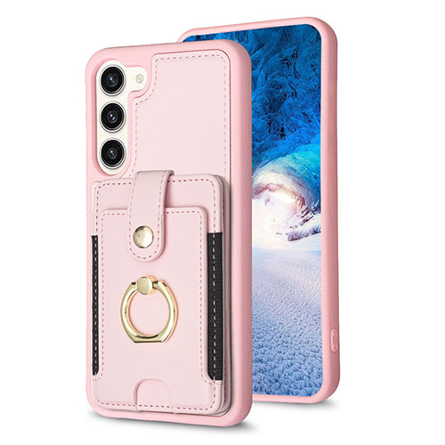 Soft Silicone Gel Leather Snap On Case Cover BF2 for Samsung Galaxy S22 Plus 5G Rose Gold