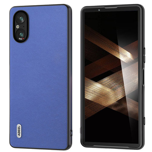 Soft Silicone Gel Leather Snap On Case Cover BH4 for Sony Xperia 5 V Navy Blue