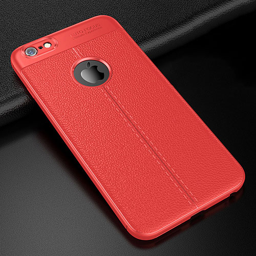 Soft Silicone Gel Leather Snap On Case Cover D01 for Apple iPhone 6 Red