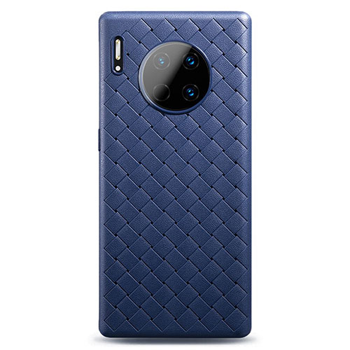 Soft Silicone Gel Leather Snap On Case Cover D01 for Huawei Mate 30 5G Blue
