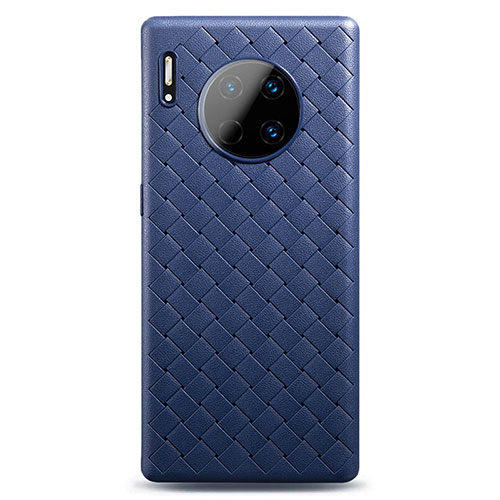 Soft Silicone Gel Leather Snap On Case Cover D01 for Huawei Mate 30 Blue