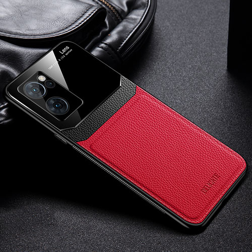 Soft Silicone Gel Leather Snap On Case Cover FL1 for Oppo Reno7 5G Red