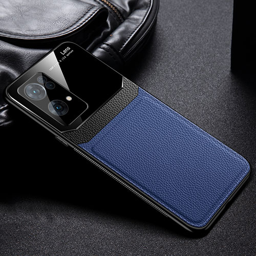 Soft Silicone Gel Leather Snap On Case Cover FL1 for Oppo Reno7 Pro 5G Blue