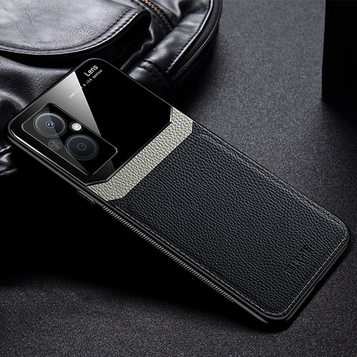 Soft Silicone Gel Leather Snap On Case Cover FL1 for Oppo Reno7 Z 5G Black