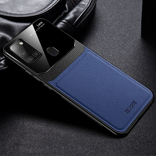 Soft Silicone Gel Leather Snap On Case Cover FL1 for Samsung Galaxy A21s Blue