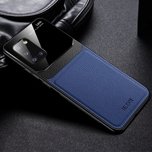 Soft Silicone Gel Leather Snap On Case Cover FL1 for Samsung Galaxy A31 Blue