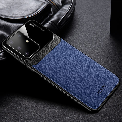 Soft Silicone Gel Leather Snap On Case Cover FL1 for Samsung Galaxy M80S Blue