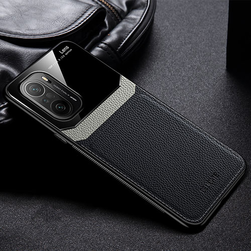 Soft Silicone Gel Leather Snap On Case Cover FL1 for Xiaomi Mi 11X Pro 5G Black