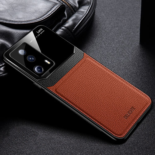 Soft Silicone Gel Leather Snap On Case Cover FL1 for Xiaomi Mi 13 Lite 5G Brown