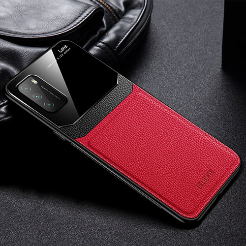 Soft Silicone Gel Leather Snap On Case Cover FL1 for Xiaomi Poco M3 Red