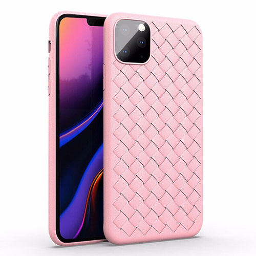 Soft Silicone Gel Leather Snap On Case Cover for Apple iPhone 11 Pro Rose Gold