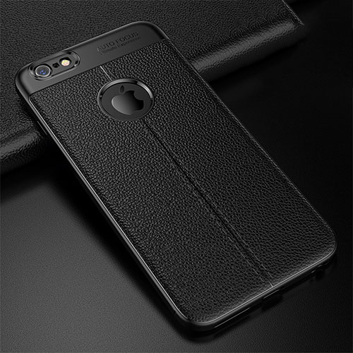 Soft Silicone Gel Leather Snap On Case Cover for Apple iPhone 6S Plus Black