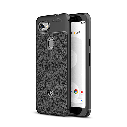 Soft Silicone Gel Leather Snap On Case Cover for Google Pixel 3a Black