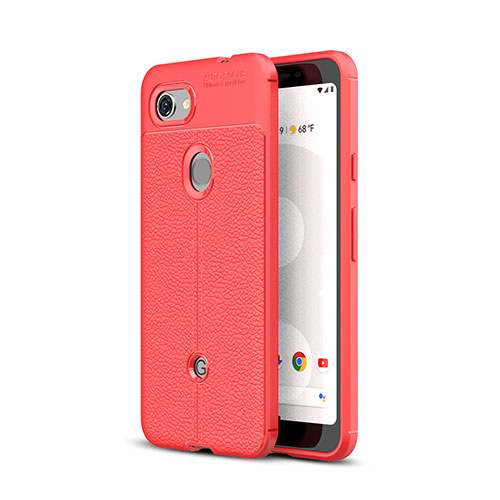 Soft Silicone Gel Leather Snap On Case Cover for Google Pixel 3a Red