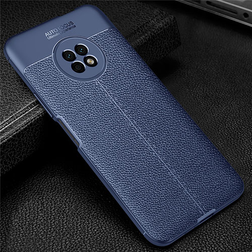 Soft Silicone Gel Leather Snap On Case Cover for Huawei Enjoy 20 Plus 5G Blue