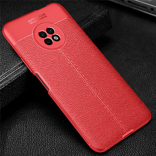 Soft Silicone Gel Leather Snap On Case Cover for Huawei Enjoy 20 Plus 5G Red