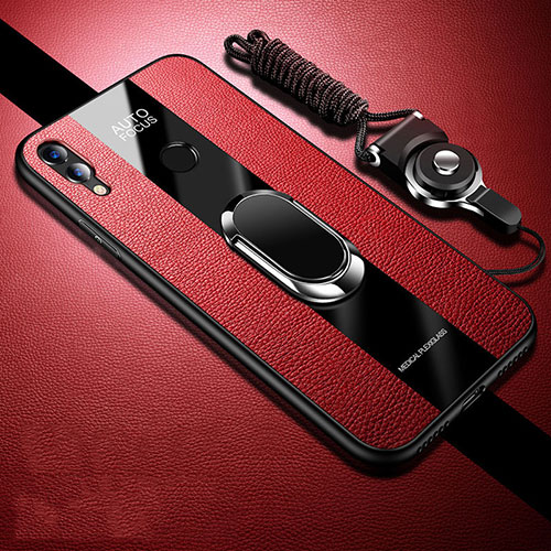 Soft Silicone Gel Leather Snap On Case Cover for Huawei Honor 10 Lite Red