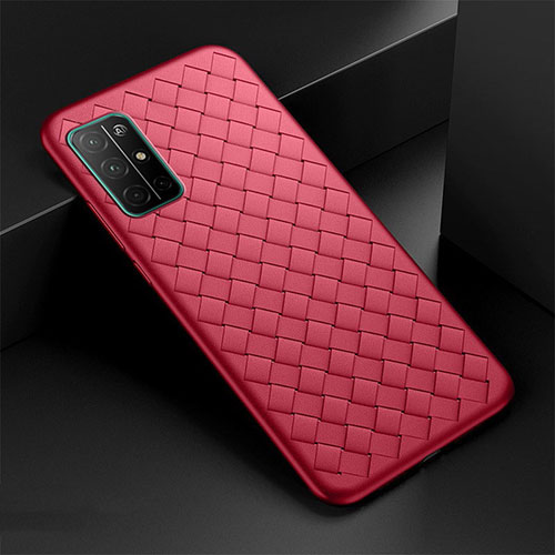 Soft Silicone Gel Leather Snap On Case Cover for Huawei Honor 30S Red