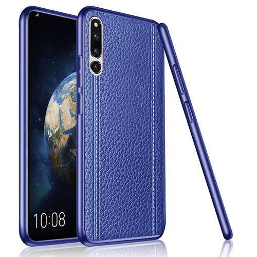 Soft Silicone Gel Leather Snap On Case Cover for Huawei Honor Magic 2 Blue
