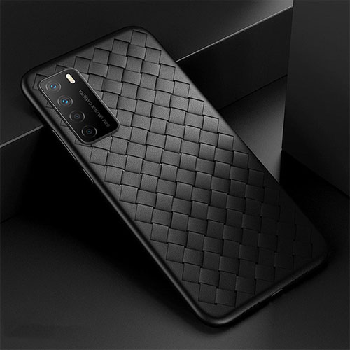 Soft Silicone Gel Leather Snap On Case Cover for Huawei Honor Play4 5G Black