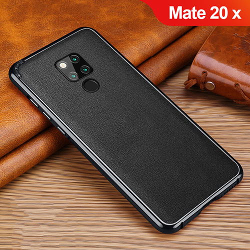 Soft Silicone Gel Leather Snap On Case Cover for Huawei Mate 20 X 5G Black