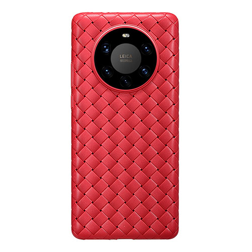 Soft Silicone Gel Leather Snap On Case Cover for Huawei Mate 40 Pro+ Plus Red