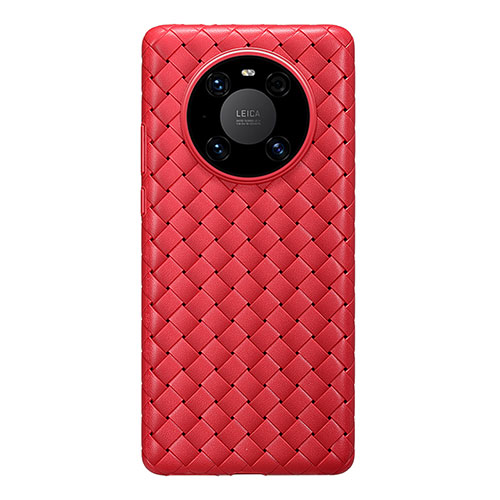 Soft Silicone Gel Leather Snap On Case Cover for Huawei Mate 40 Pro Red