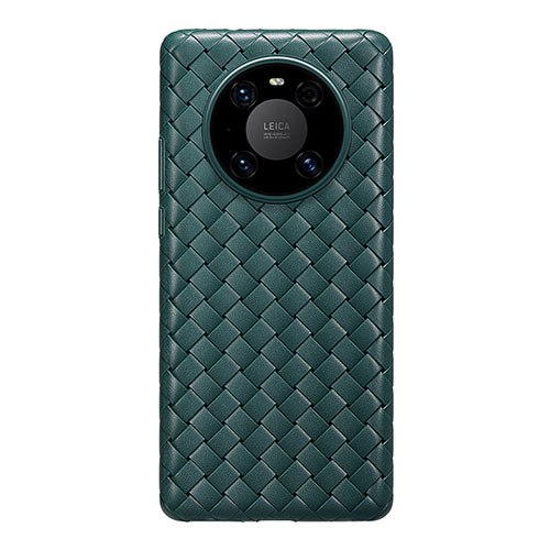 Soft Silicone Gel Leather Snap On Case Cover for Huawei Mate 40E 4G Midnight Green