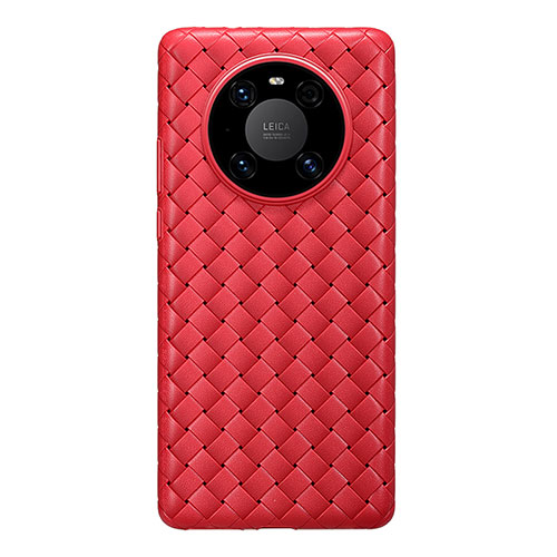 Soft Silicone Gel Leather Snap On Case Cover for Huawei Mate 40E 4G Red