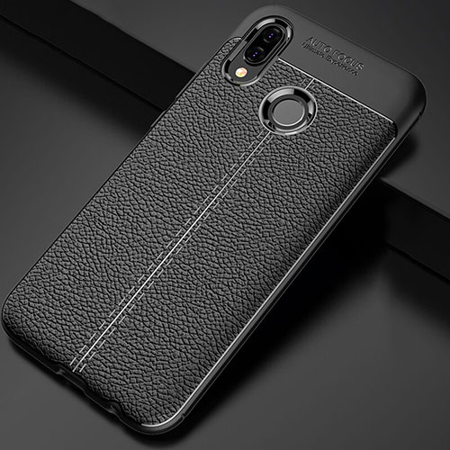 Soft Silicone Gel Leather Snap On Case Cover for Huawei Nova 3i Black
