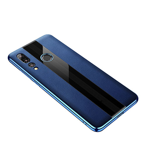Soft Silicone Gel Leather Snap On Case Cover for Huawei Nova 4 Blue