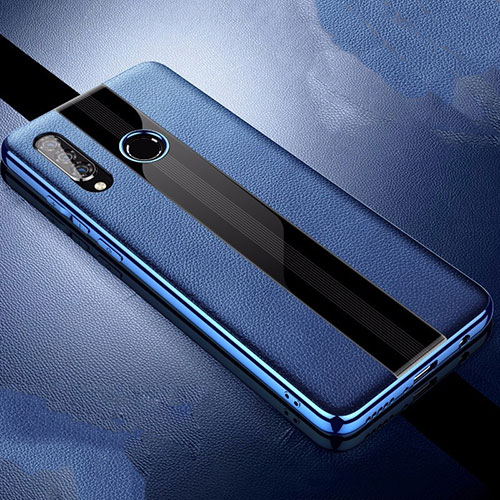 Soft Silicone Gel Leather Snap On Case Cover for Huawei Nova 4e Blue