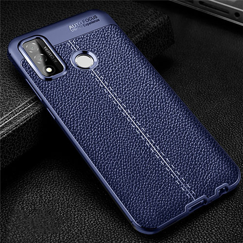 Soft Silicone Gel Leather Snap On Case Cover for Huawei P Smart (2020) Blue