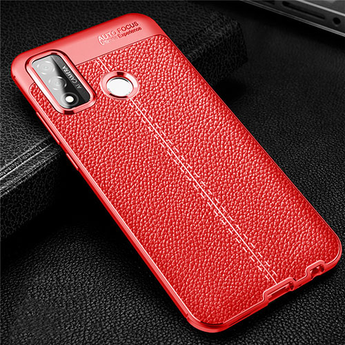 Soft Silicone Gel Leather Snap On Case Cover for Huawei P Smart (2020) Red